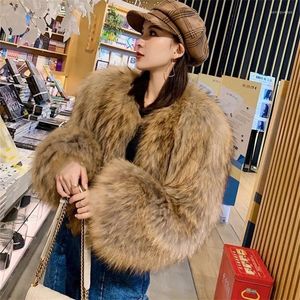 Women's Fur Faux Coat Short Winter 2023 Korean Fashion Personality Sleeve Solid Thickened Coats Trend