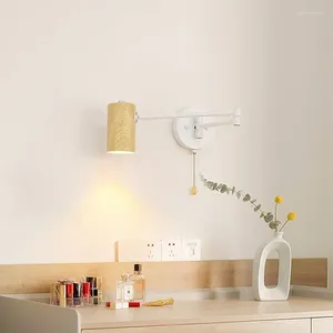 Wall Lamps Nordic Eye Protection LED Lamp Restaurant Bedside Bedroom Retractable Swing Arm Folding Study Reading Lighting