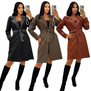 NEW Women's Wool Blends Coats casual fashion Luxury brandlv Designer woolen overcoat trench coats Y71377