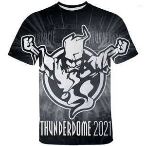 Herr t shirts thunderdome 3d t-shirt män sommar kort ärm t-shirt hardcore guiden logotyp skjorta manlig casual harajuku o-hale tee topps