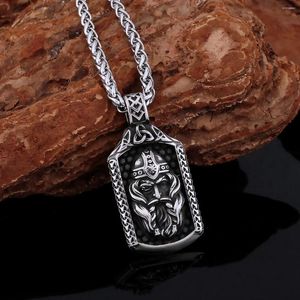 Pendant Necklaces Stainless Steel Nordic Odin Myth Viking Necklace Vintage Men's Fashion Hip Hop Street Biker Jewellery Teen Amulet