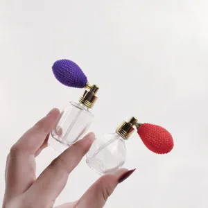 15 ml leere Parfüm-Sprühflasche aus Glas, transparente Airbag-Glühbirne, Parfümflaschen, nachfüllbare Flasche mit ätherischem Öl, Deodorant