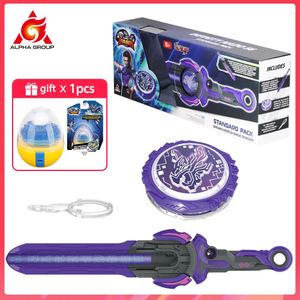 Spinning Top Infinity Nado 6 Standard PackDream World Magic Dragon Glowing Metal Spinning Top Gyro with Monster Icon Sword Launcher Kid Toy 231013