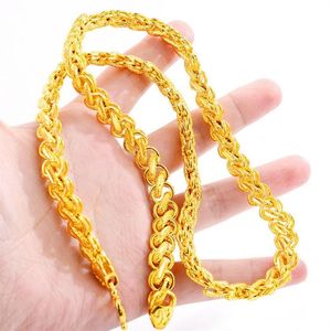 heavy Men's Thai chain of blessing 24k gold plated necklace Chains NJGN056 fashion wedding gift men yellow gold plate chain n284M