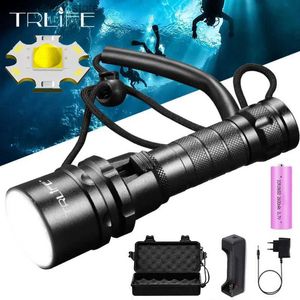 Facklor IPX8 Vattentät professionell dykning Ljus L2 Underwater 200 Meter LED Dive Ficklight Diving Camping Lanterna Fishingtorch Q231013