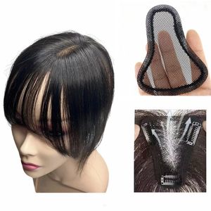 Perucas de renda transparente suíço cabelo humano franja clipe em franja hairpieces para mulheres volume respirável artesanal remy 231013