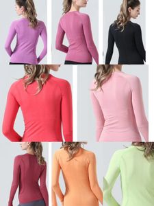 Lu Swift Elastic Gym Yoga Shirts Damen Strickwaren und T-Shirts Langarm Damen Slim Mesh Running Sportjacke Quick Dry Black Fitness Sweatshirts Tops 2.0