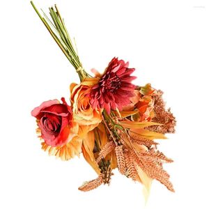 Bouquet di fiori decorativi Ringraziamento Simulazione Ornamento floreale Giorno Autunno Decorazioni per matrimoni Decorazioni artificiali Girasole Finto romantico