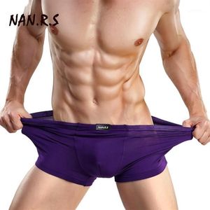 Underpants Solid Classic Bamboo Mens Underwear Boxer Sexiga män Crotchless för Cuecas Masculina de Marca1262b