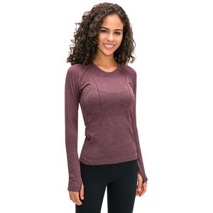 L_9083 Camicie a maniche lunghe da donna Top da yoga Felpa girocollo ad asciugatura rapida Abbigliamento fitness traspirante