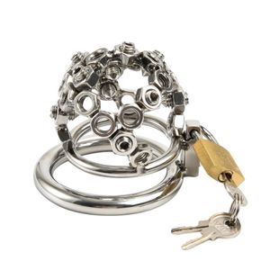 BDSM Sex Chastity Screw Lock Penis Cage Stainless Steel Male Chastity Device Cock Ring Bondage Metal Cock Cage Gay Testicle Jewelry