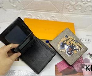 Män djurplånböcker designers mode kort plånbok läder svart orm tiger bee kvinnor lyxväska korthållare med presentförpackning