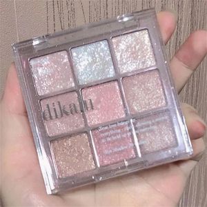 Sombra de olho DIKALU Ninecolor Paleta de sombras rosa cor perolada fosco glitter brilhante maquiagem de longa duração 231012