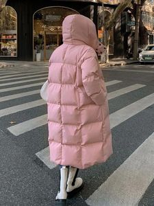 Kvinnors trenchockar 2023 Winter Down Cotton Jacket med samma varma superlånga koreanska version av knähög till fotleden