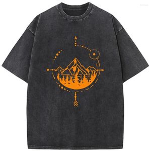 Erkek Tişörtleri gül altın geometrik soyut ağartıcı gömlek 230g pamuk moda yıkanmış tişört vintage yaz gevşek ağartılmış tshirt üstleri