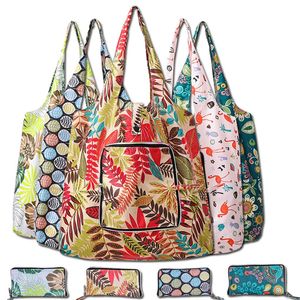 Shopping Bags Reusable Women Foldable Tote Bag Portable Cloth Eco Grocery Folding Large Capacity Fruit Vegetable Handbags 231013