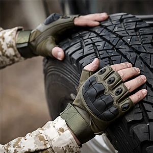 Luvas esportivas meio dedo masculino ao ar livre militar tático tiro caça airsoft combate motocicleta ciclismo 231012