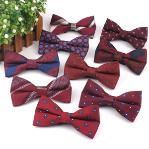 Laços Claret Men Bow Tie Clássico Jacquard Bowtie Para Homens Adulto Listrado Laços Para Negócios Casamento Borboleta Ternos Cravats Bowties 231012