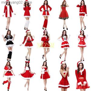 Costume a tema elegante vestito dalle donne 2020 nuove signore Cosplay Vieni Natale Babbo Natale spettacolo teatrale abbigliamento sexy rosso COS abiti da ballo T231013