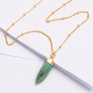 Pendant Necklaces Amazonite Faceted For Women Natural Stone Green Crystals Point Wand 2023 Trend Jewelry Drop