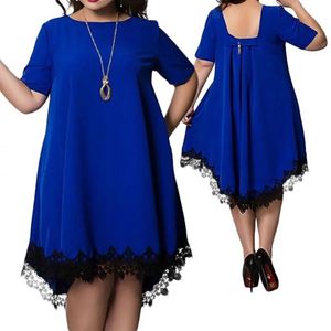 5xl 6xlプラスサマードレス女性カジュアルミニバックレスレースドレスタッセルセクシーなビーチパーティーvestidos298d