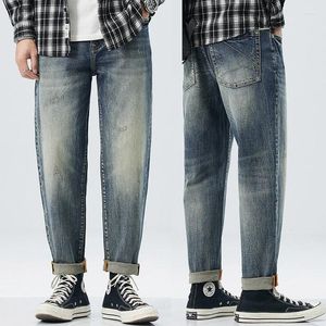 Jeans da uomo Pantaloni larghi da uomo Stretch Streetwear Harem Baggy Fashion Tasche Desinger Pantaloni maschili 2023 Marchio alla moda