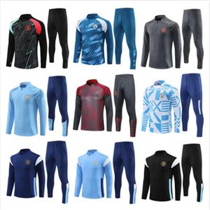 2023 2024 Man Tracksuit City Haaland Half Zip Training Suit Men Kids 22/23/24 Długie rękaw piłka nożna 2023 2024 chłopcy dziewczęta ocalatowa stopa Chandal 8888888