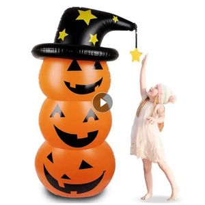 装飾的なオブジェクトの置物140cmインフレータブルハロウィーンパンプキンアウトドアガーデンデコレーション爆破子供おもちゃクリスマスギフトハロウィーンホリデーDIY装飾231012