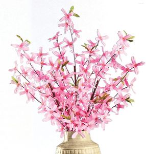 Decorative Flowers Springtime Artificial Forsythia Bushes - Set Of 3 For Indoor Or Outdoor Use Garden Any Room In Home