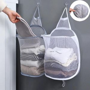 Sacos de armazenamento portátil dobrável respirável cesta de lavanderia montado na parede roupas sujas organizador de cesto de banheiro