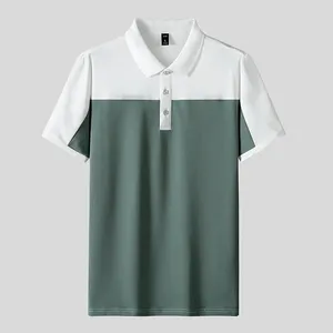 Herren Polos Sommer Polo T-shirt Für Männer Hemd Baumwolle Business Tops Herren Patchwork Shirts Kurzarm Kleidung Eis Seide
