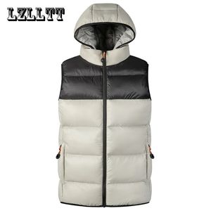 Gilet da uomo 7XL Inverno Uomo Giacche con cappuccio Senza maniche Uomo Casual Antivento Caldo Gilet Primavera Autunno Gilet maschile 231012