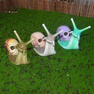 Decorazioni da giardino Prodotti In Ognissanti Ciondolo Scheletro Lumaca Scultura Halloween Arredamento per la casa Decorazione Resina Artigianato fatto a mano 231017