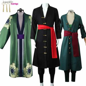 Tema kostym anime zoro cosplay anime zoro två år senare kimono mantel peruk rollspel cosplay come party jul halloween suitl231013