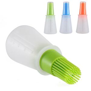 Silicone Covered Oil Bottle Brush With Scale Kitchen Tools Barbecue Sauce Butter Brush Not Easy To Leak Oils
