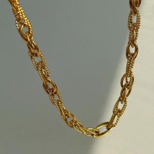 Gargantilha ins aço inoxidável enrolamento buquê corrente colar para mulheres meninas vintage colares básicos moda jóias