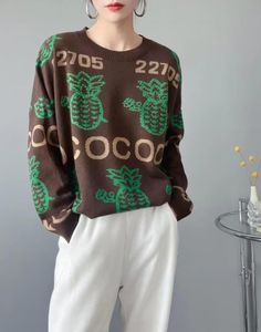 Kvinnors mode Desinger Pullover Sweaters Kvinnliga pullover stickad sammet kaffe tröja pluz storlek dam tung häststil tröjor under tröja för kvinnlig