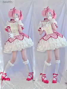 Tema kostym unisex anime cos pu magi madoka magi kaname madoka cosplay kommer halloween julfest set enhetlig sitsl231013