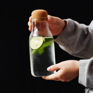 Partihandel glasburkar mason burk transparent förvaring kan korkproppflaska små glasflaskbehållare förseglade kaffelagringstank