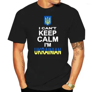 Camiseta masculina não pode manter a calma im ucraniano ucrânia kiev brasão de armas país bandeira t-shirt para homens camisa de mangas curtas