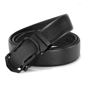 Belts Men's Genuine Leather Cowskin Waistband Suspenders Man Gift Black Stretch Buckles For Suit Ratch