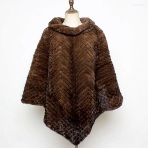 Scarves Winter Women Genuine Shawls Cape Luxury Knitted Natural Real Poncho Outerwear Fashion Casual Long