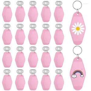 Keychains 100Pcs El Motel Keychain Bulk Plastic Sublimation Blank Vintage Rhombus Key Tags Double Sided