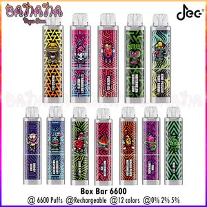 Special Offer Authentic JEC Box Bar 6600 Puffs Disposable Vapes Rechargeable Mesh Coil E Cigarettes 0% 2% 5% Pen Pod 14 Flavors