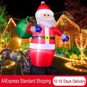 Christmas Decorations 8 FT Christmas Inflatable Santa Claus Outdoor Decoration for Yard Weatherproof Vacation Holiday Party Decor for Garden Lawn 231013