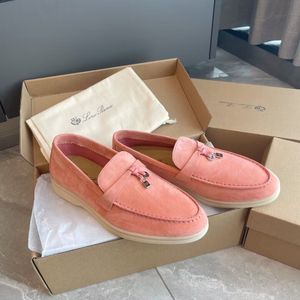 Mocassins de camurça de verão com design italiano para homens, costurados à mão, corrida suave em LP com um pé, vestido de festa confortável LoroPiana, caminhada casual EU38-46