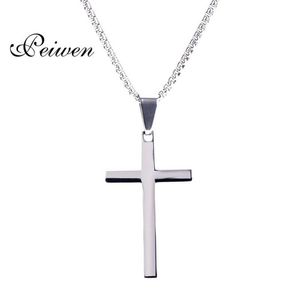 Pendant Necklaces Jesus Cross Necklace For Men Women Stainless Steel Box Chains Christian Crucifix Silver Color Lucky Prayer Jewel181j