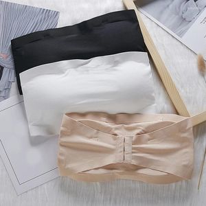 Bustiers & Corsets Women Underwear Brassiere Chest Wrap Back Off Shoulder Boob Tube Top Undershirt Ice Silk Seamless Girls Pad Bras Breast