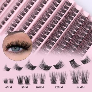 Falsche Wimpern, 140 Cluster, segmentierte Erweiterungen, D-Locken, 14 mm, natürliche künstliche Wimpern, LASH DIY, weiche, wispige Volumenfächer, einzelne Wimper 231012