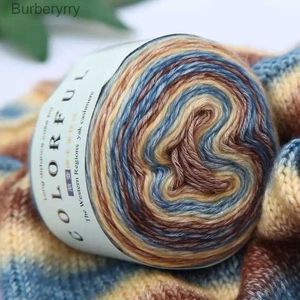 Yarn 1pc 3.53oz/ball Gradient Dark Blue Cake Line Thread Cluster for Weaving Sweaters Hats Carpets Scarves Knitted WoolL231013